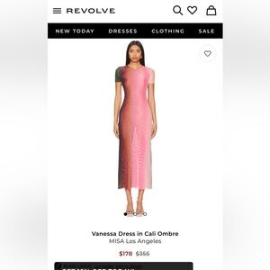 Misa Los Angeles Pink Ombre Maxi Mesh Dress